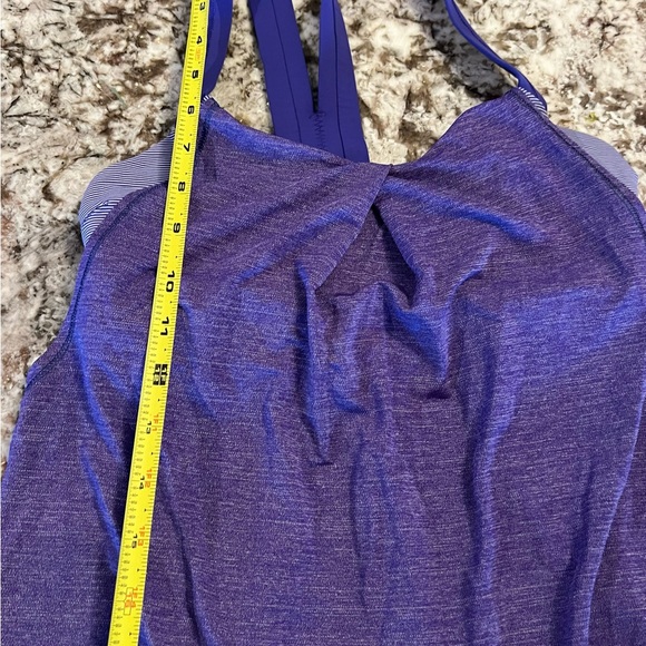 Lululemon Shirt Womens 6 Power Y Tank Top Purple Built in Bra Racerback Activewe - Picture 4 of 11